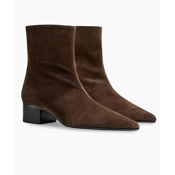 Khaite Andee Calf Hair Ankle Boot in Rust - Picture 1 of 7